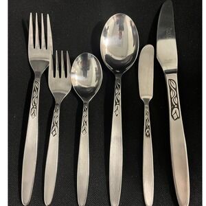 Mid Century Tulip‎ Time Stainless Steel Amefa Holland 6 pc place setting